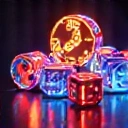 Abstract glowing icon representing a diverse selection of casino games
