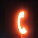 Abstract, glowing phone icon