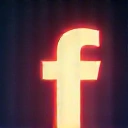 Abstract, glowing Facebook logo-like icon