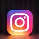 Abstract, glowing Instagram logo-like icon