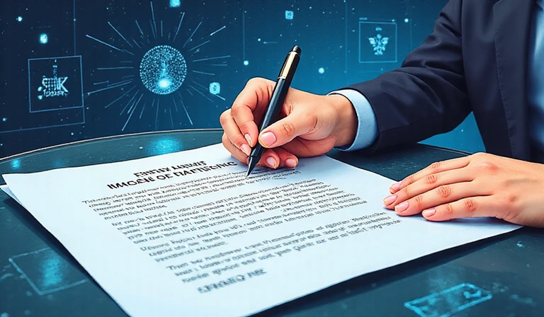 Legal document being signed