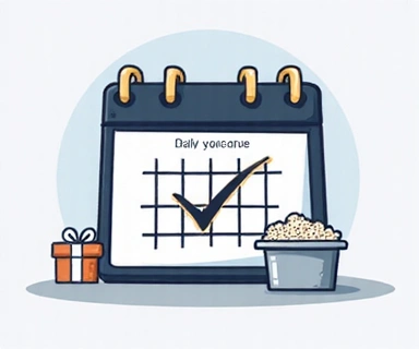 Calendar with a checkmark on a specific date, symbolizing daily login bonus
